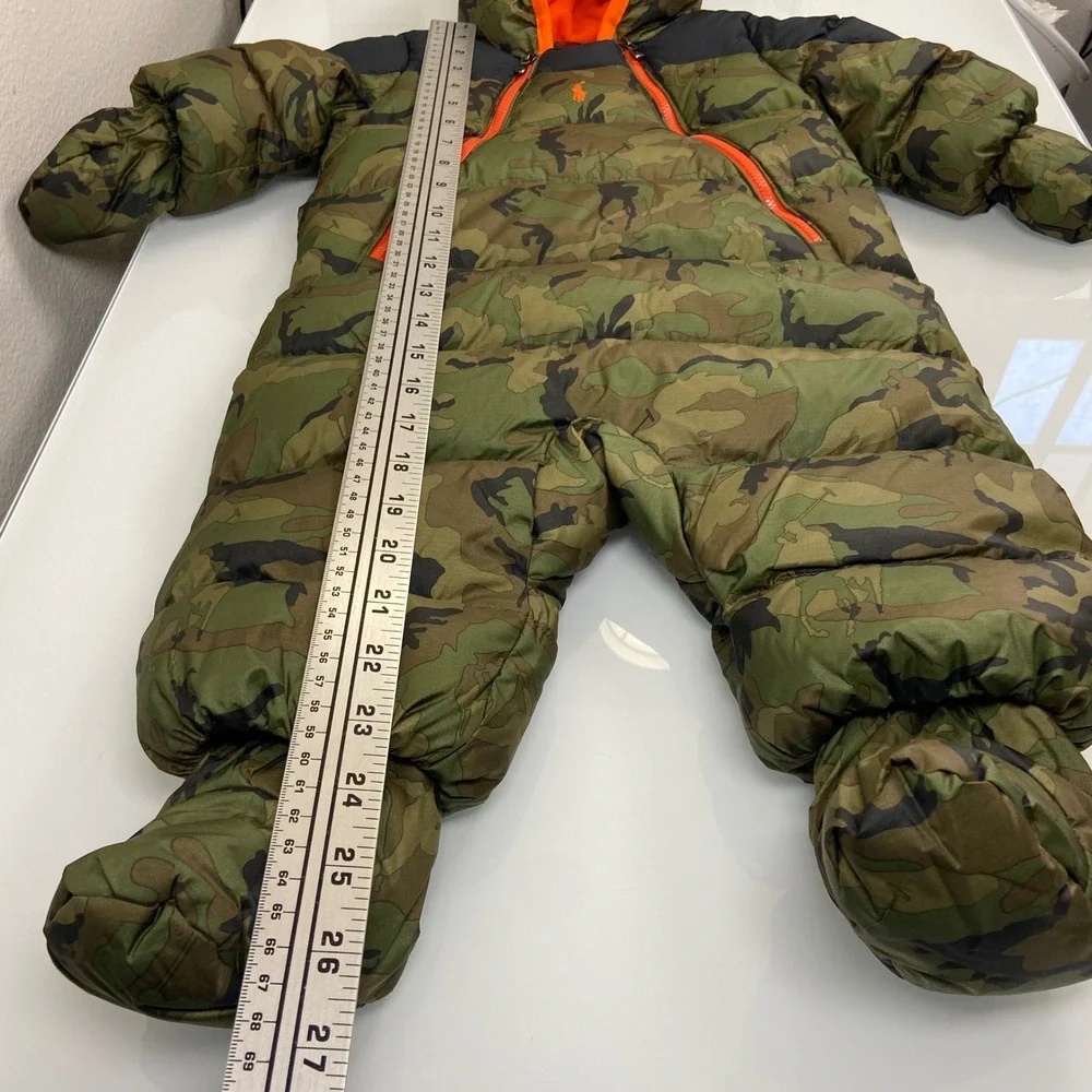 Ralph Lauren 6M Olive Camo Water Repellent‎ Down Hooded Puffer Bunting Snowsuit